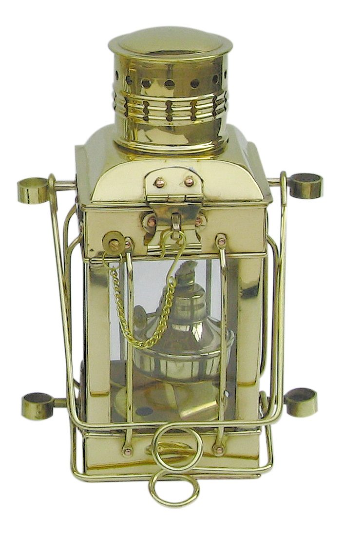 Cargo-lámpa sárgarézből, petróleumégővel – 25 cm