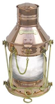 Horgonylámpa rézből és sárgarézből, elektromos – 32 cm