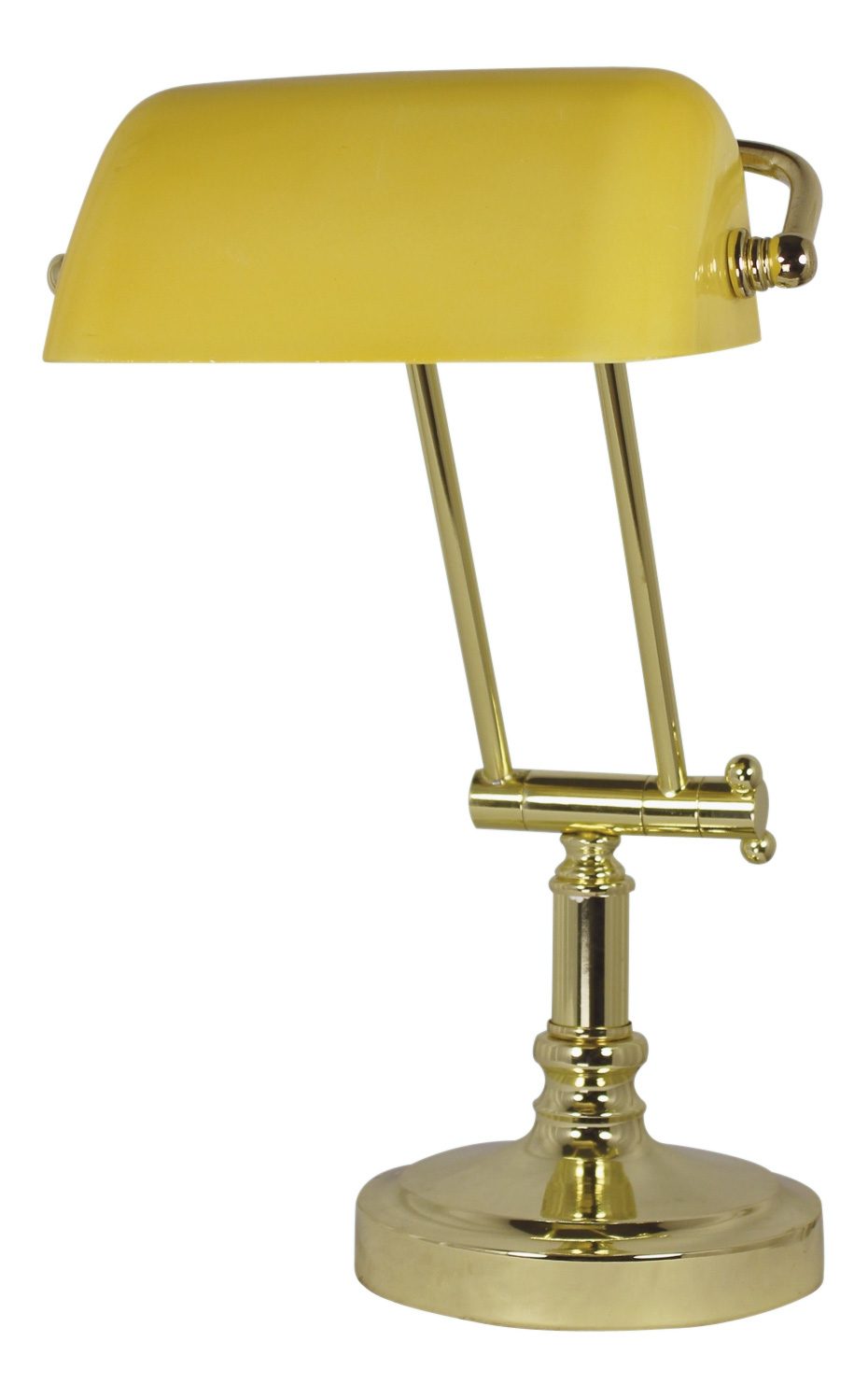 Bankárlámpa sárga üvegbúrával – 36/43 cm