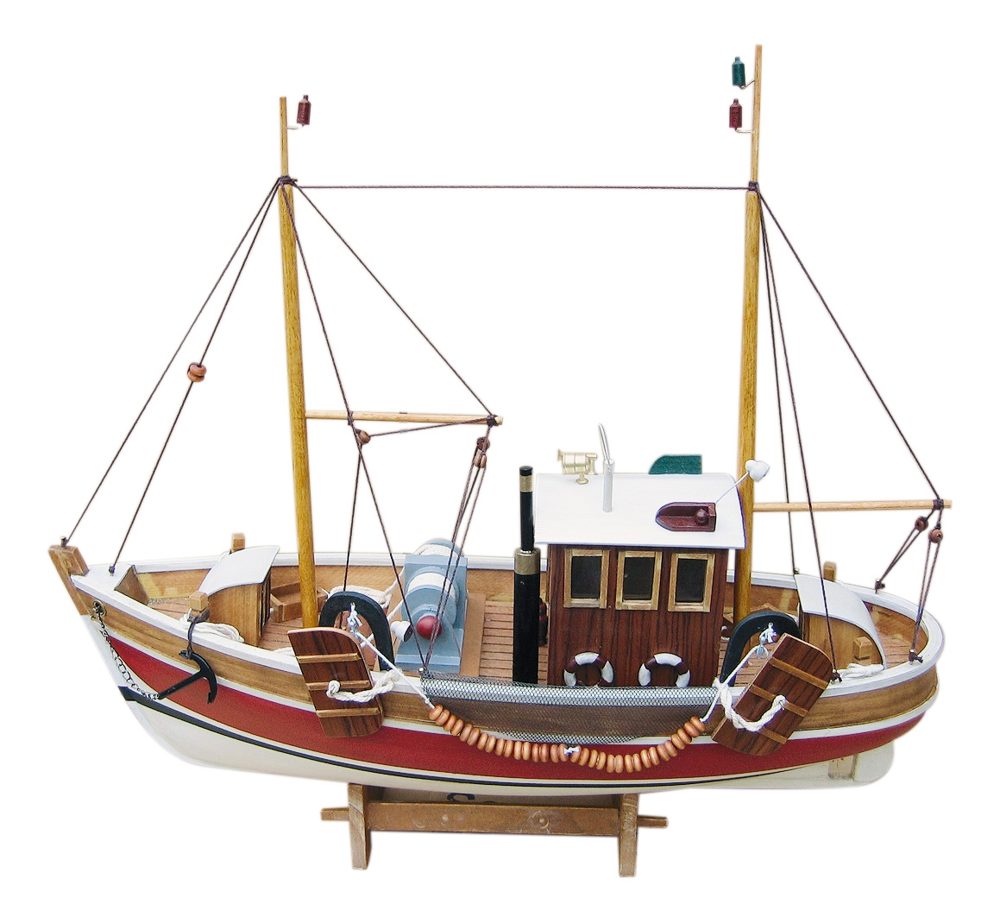 Kutter-modell fából – 45 cm hosszú
