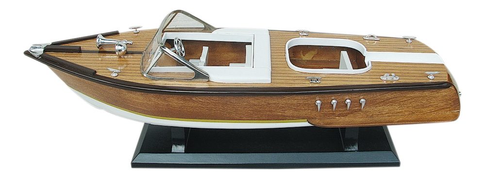 Olasz sportcsónak-modell fából – 50 cm hosszú