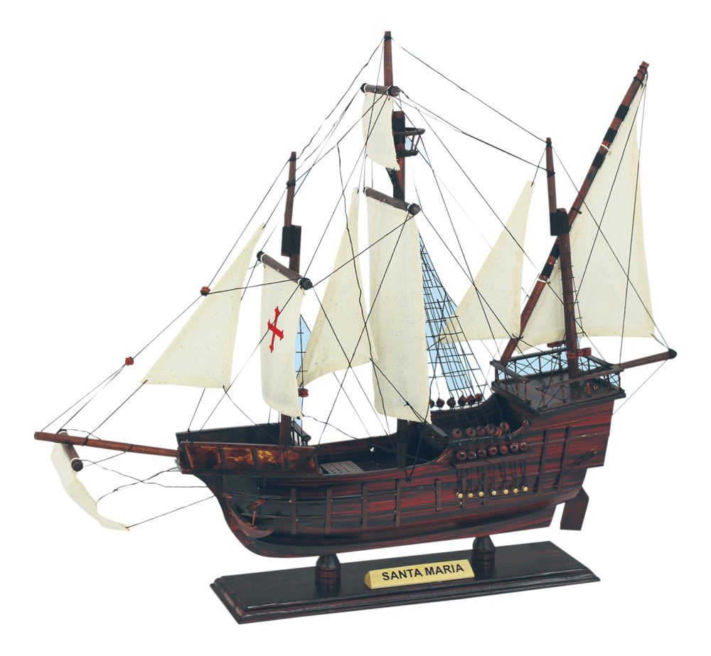 Santa Maria karavella-modell fából – 45 cm hosszú