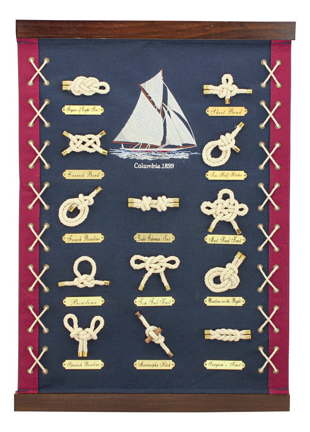 Fali tengerészcsomó-tabló, sötétkék – 36 × 51 cm