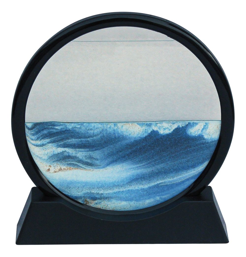 Homokkép műanyagból és üvegből, vízzel töltve – 17 × 19 × 4 cm