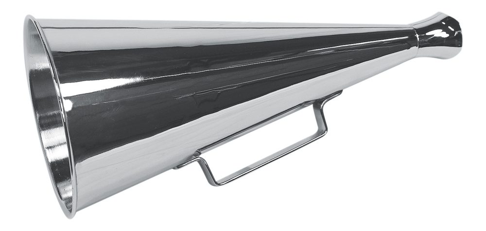Nikkelezett sárgaréz megafon – 35 cm