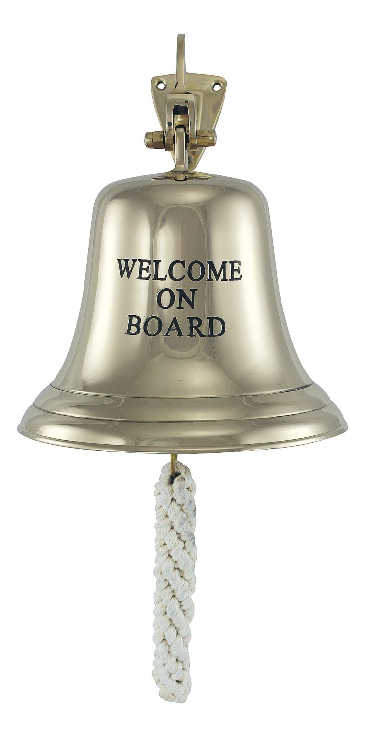 Hajóharang WELCOME ON BOARD felirattal, könnyű kivitel – Ø 15 cm