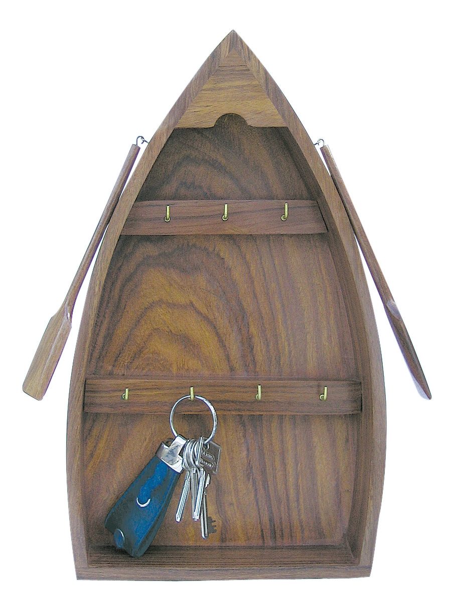 Hajó alakú fa kulcstartó – 22 × 37,5 × 6 cm