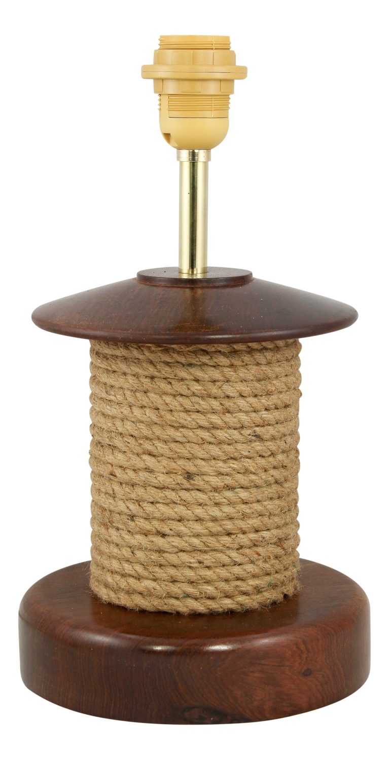 Kötéles fa lámpa, 230 V – 35 cm, búra nélkül