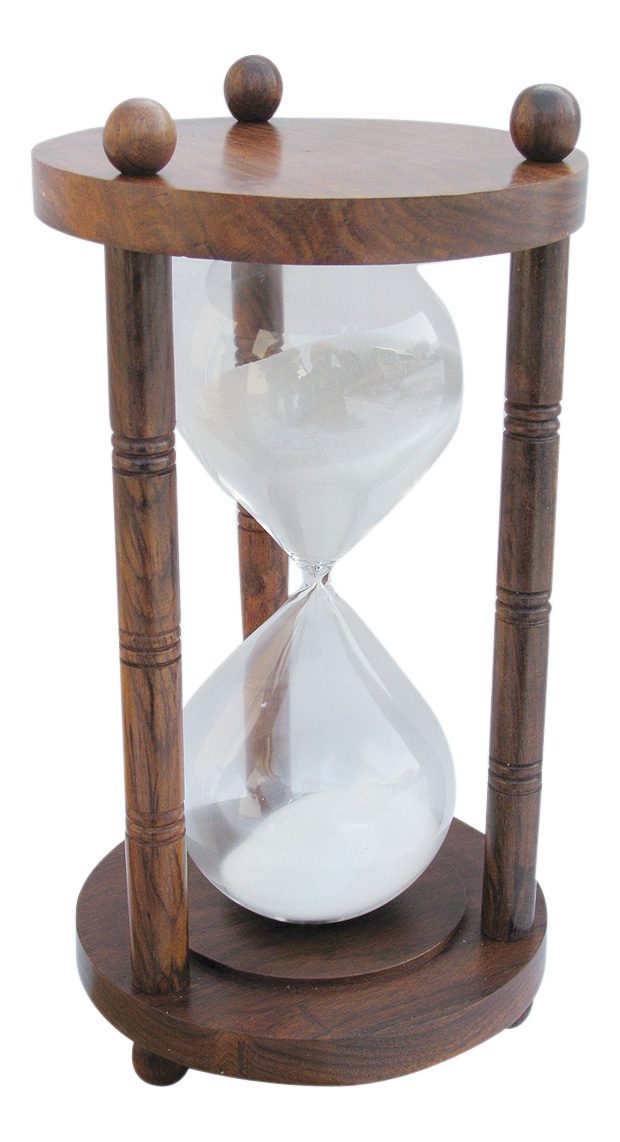 Háromoszlopos homokóra fából – kb. 60 perc, 24 cm