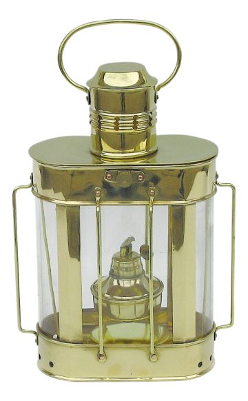 Hajólámpa sárgarézből, petróleumégővel – 27 cm