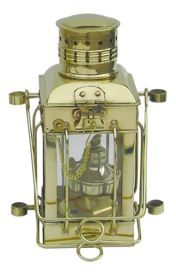 Cargo-lámpa sárgarézből, petróleumégővel – 25 cm