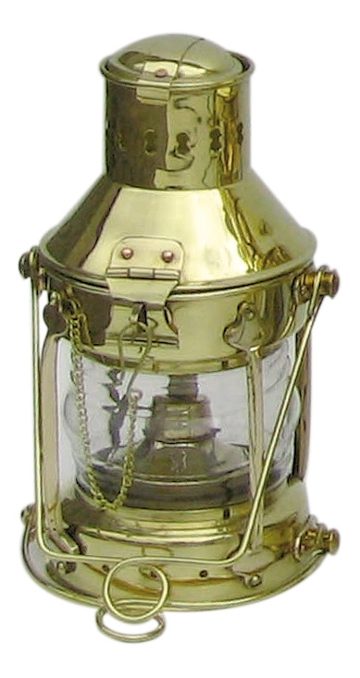Horgonylámpa sárgarézből, petróleumégővel – 24 cm