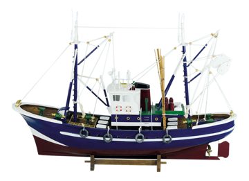 Halászkutter-modell fából – 58 cm hosszú