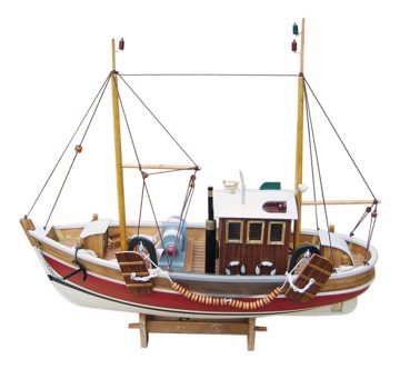 Kutter-modell fából – 45 cm hosszú