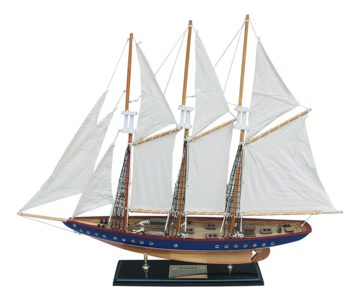 Atlantic vitorlás modell, sárgaréz névtáblával – 71 × 56 cm