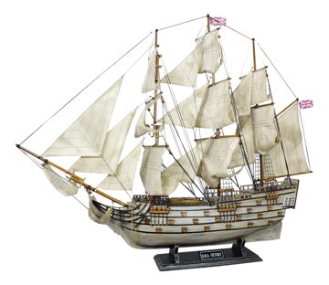 H.M.S. Victory hajómodell fából, öregített – 86 cm hosszú