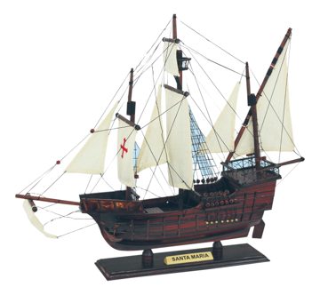 Santa Maria karavella-modell fából – 45 cm hosszú