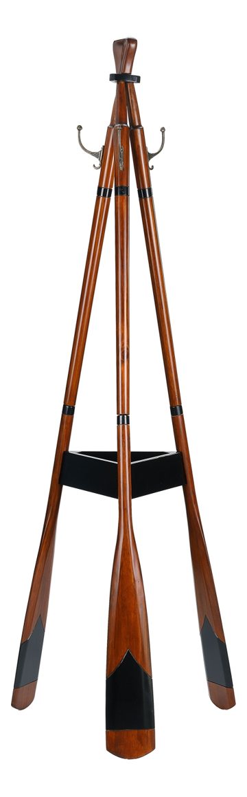 Evezős ruhafogas, festett fa – 192 cm