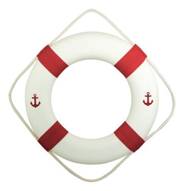 Horgonymintás mentőöv, piros-fehér – Ø 50 cm
