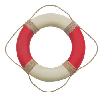Mentőöv kötéllel, krém-piros – Ø 49 cm