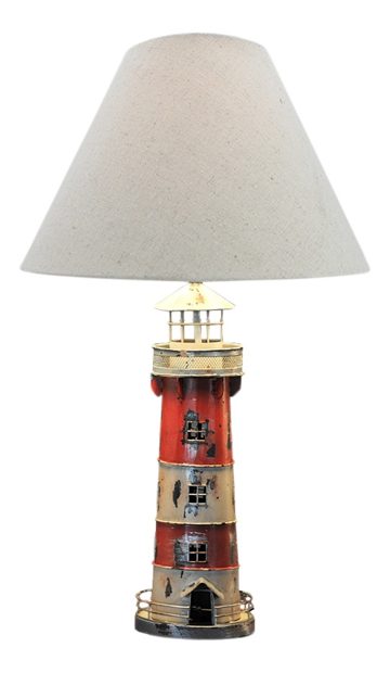 Világítótorony lámpa búrával, fém – 58 cm