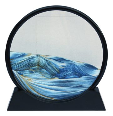 Homokkép műanyagból és üvegből, vízzel töltve – 26 × 27 × 4,5 cm