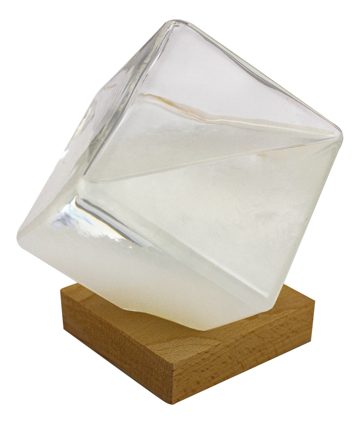 Kocka alakú viharüveg fa talpon – 14 cm