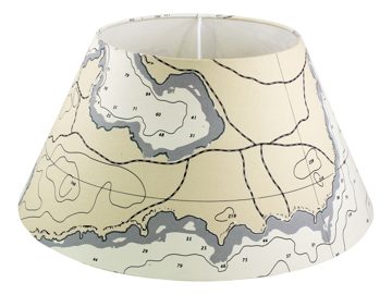 Papír lámpabúra tengeri térkép mintával E27-hez – Ø 20/36 cm, 17 cm