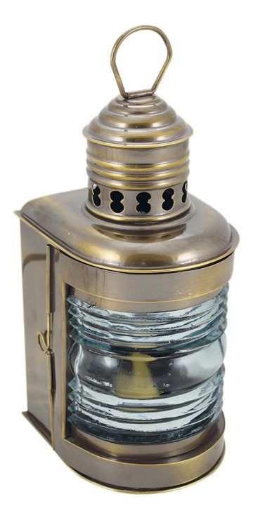 Árbóclámpa antikolt sárgarézből, petróleumégővel – 23 cm