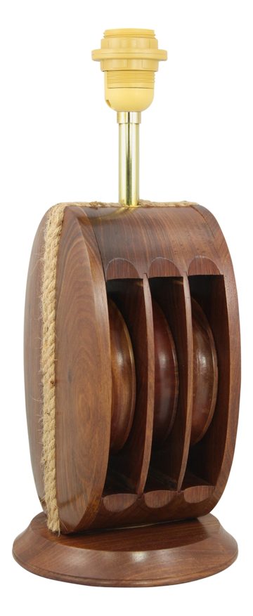 Hajócsiga lámpa fából, 230 V – 40 cm, búra nélkül