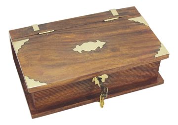 Könyv alakú doboz beépített zárral – 21 × 13,5 × 6 cm