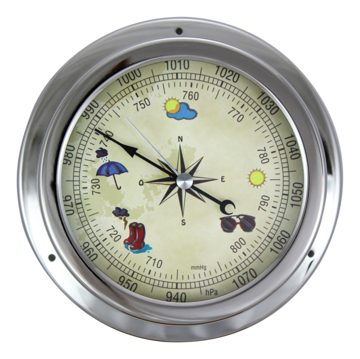 Krómozott barométer színes számlappal – Ø 14,5 cm