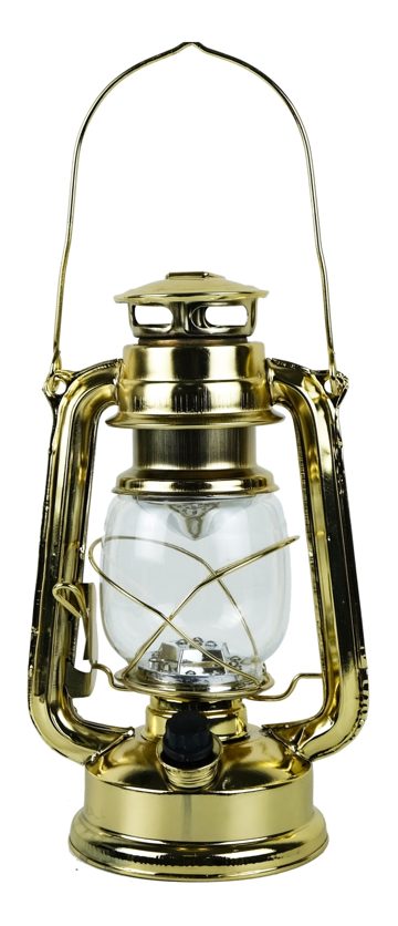 Elemes LED viharlámpa vasból, sárgaréz színű – 24,5 cm
