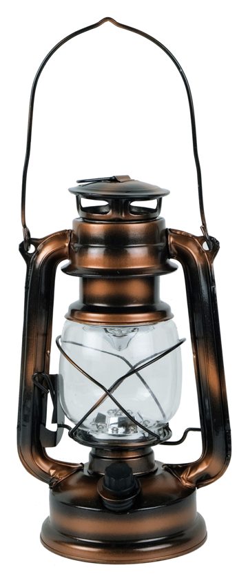 Elemes LED viharlámpa vasból, bronz színű – 24,5 cm