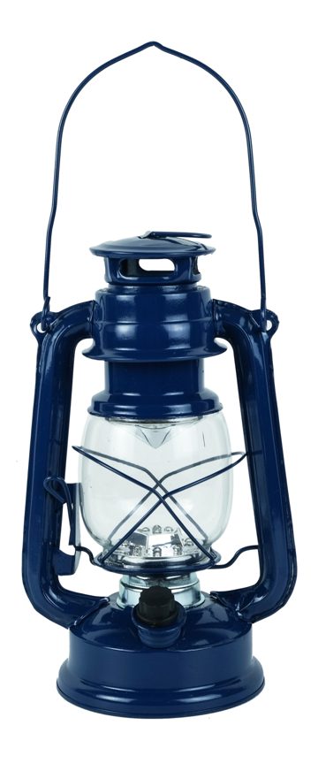 Elemes LED viharlámpa vasból, kék – 24,5 cm