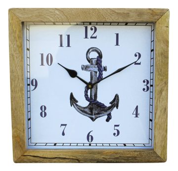 Falióra horgony motívummal mangófából – 30,5 × 30,5 × 6,5 cm