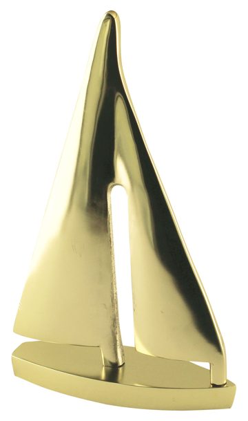 Vitorlás jacht sárgaréz bevonatú alumíniumból – 31 cm