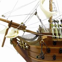 HMS Victory hadihajó-modell fából és fémből – 49 × 16,5 × 44 cm