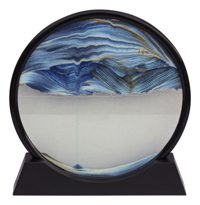 Homokkép műanyagból és üvegből, vízzel töltve – 26 × 27 × 4,5 cm