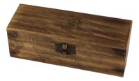 Antikolt sárgaréz távcső fadobozban – 35 cm