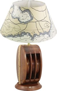 Hajócsiga lámpa fából, 230 V – 40 cm, búra nélkül