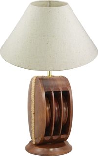 Hajócsiga lámpa fából, 230 V – 40 cm, búra nélkül