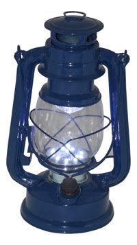 Elemes LED viharlámpa vasból, kék – 24,5 cm