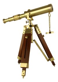 Állványos távcső, sárgaréz és fa – 26/37 cm