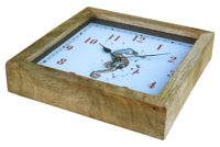 Falióra csikóhal motívummal mangófából – 30,5 × 30,5 × 6,5 cm