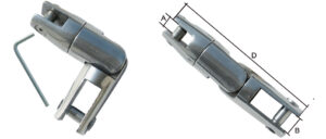 Csuklós horgonycsatlakozó rozsdamentes acélból 6-8 mm - Image 1