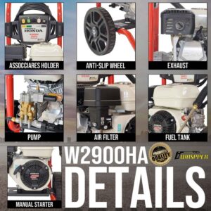 Waspper W2900HA benzinmotoros magasnyomású tisztító, Honda, 5.5 LE, 213 bar/3100 PSI - Image 9