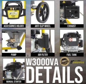 Waspper W3100VA benzinmotoros magasnyomású tisztító, Peggas, 4.3 LE, 213 bar / 3100 PSI - Image 7