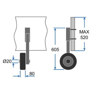 Szállító kerekek ET260 fekete/piros - Image 5
