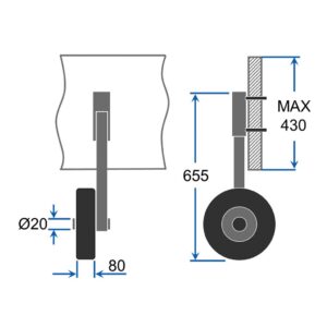 Szállító kerekek ET350 fekete/piros - Image 5